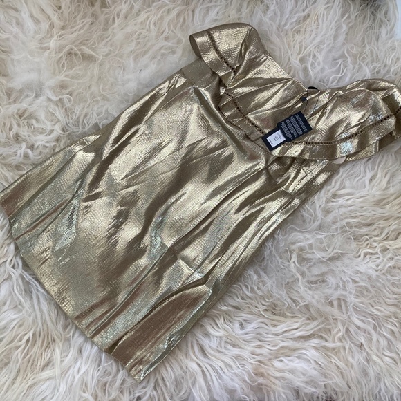 RACHEL ZOE Silk Metallic Woven Dress - Picture 3 of 9